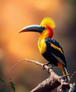 Sunlit Hornbill Perch paint by numbers