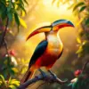 Sunlit Hornbill Perch Paint By Numbers