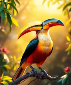 Sunlit Hornbill Perch Paint By Numbers