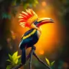 Sunlit Hornbill Perch Paint By Numbers