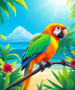 Parrot Perch Paint Numbers