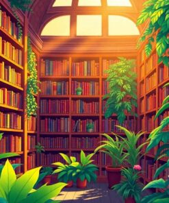 Jungle Bookcases Paint Numbers