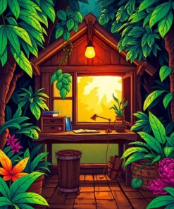 Cabin Desk Paint Numbers