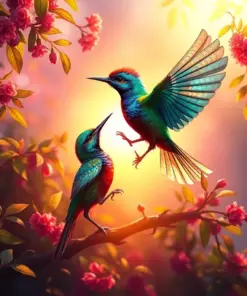 Sunlit Manakin Courtship Dance Paint By Numbers