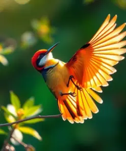 Sunlit Manakin Courtship Dance paint by numbers