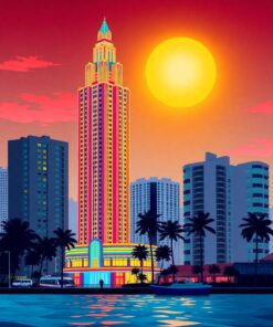 Retro Skyscraper Paint Numbers