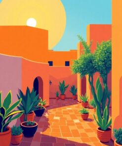 Orange Oasis Paint Numbers