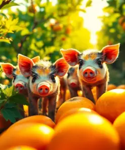 Sunlit Papaya Orchard Piglets paint by numbers
