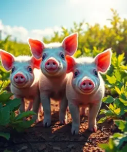 Sunlit Papaya Orchard Piglets paint by numbers