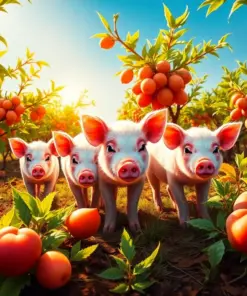 Sunlit Papaya Orchard Piglets Paint By Numbers