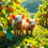 Sunlit Papaya Orchard Piglets Paint By Numbers