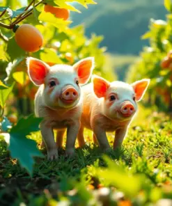 Sunlit Papaya Orchard Piglets Paint By Numbers