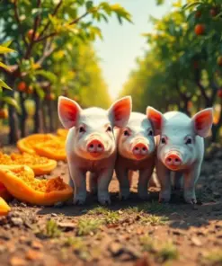 Sunlit Papaya Orchard Piglets Paint By Numbers