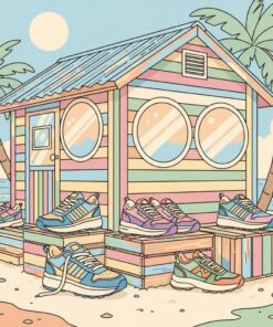 Sunlit Pastel Shack Kicks Paint By Numbers