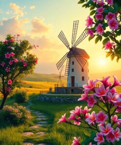 Pastoral Windmill Paint Numbers