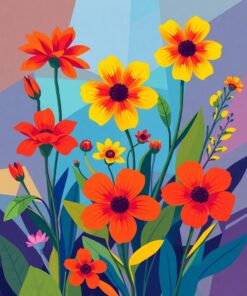 Cubism Flora Paint Numbers