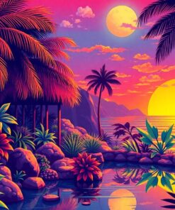 Sunlit Retro Gaming Oasis Paint By Numbers