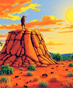 Sunlit Termite Mound Sentinel Paint By Numbers