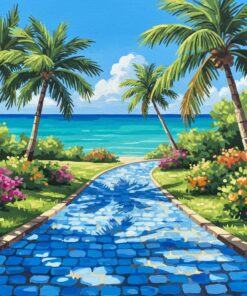 Sunlit Tropical Blue Adoquines Paint By Numbers