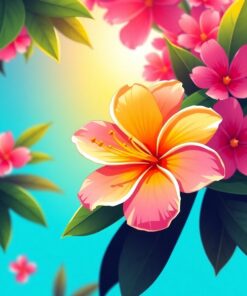 Tropical Frangipani Paint Numbers