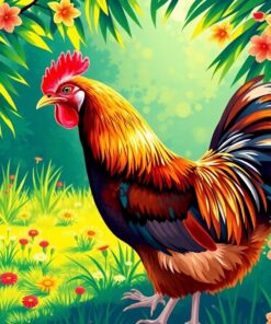 Sunlit Tropical Hen Pasture Paint By Numbers
