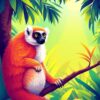 Tropical Lemur Paint Numbers
