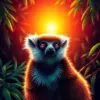 Sunlit Tropical Lemur Paint by Numbers