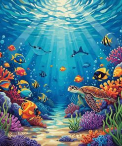 Sunlit Tropical Ocean Floor Paint By Numbers