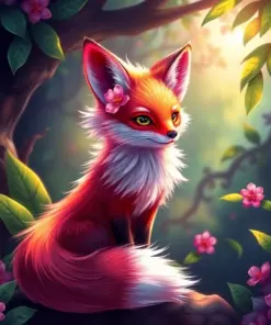 Sunlit Tropical Orchid Fox Paint By Numbers