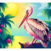 Sunlit Tropical Pelican Perch Paint By Numbers