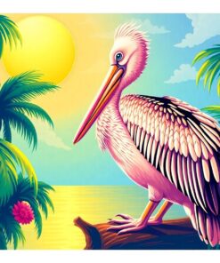 Sunlit Tropical Pelican Perch Paint By Numbers