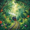 Sunlit Tropical Railway Ferns Paint By Numbers