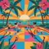 Sunlit Tropical Roller Rink Paint By Numbers