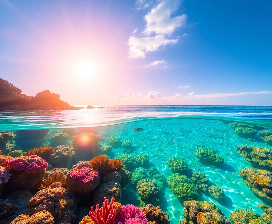 Sunlit Tropical Shallows Paint By Numbers Kit - Azure Marine Art completed