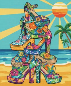 Sunlit Tropical Shoe Tower Paint By Numbers