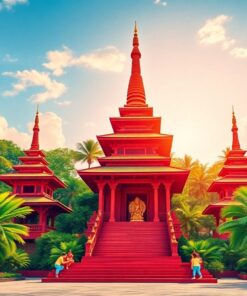 Shrine Stupas Paint Numbers