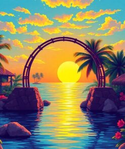 Sunlit Tropical Steel Arch Paint By Numbers