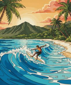 Sunlit Tropical Surf Kicks Paint By Numbers