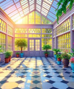 Sunlit Victorian Conservatory Floor Paint By Numbers