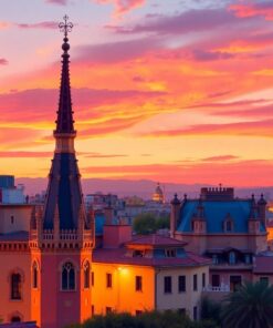 Sunlit Vintage Barcelona Spires Paint By Numbers
