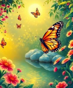 Sunlit Vintage Butterfly Oasis Paint By Numbers
