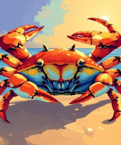 Sunlit Vintage Crab Study Paint By Numbers