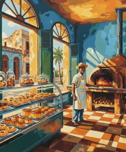 Sunlit Vintage Cuban Bakery Paint By Numbers