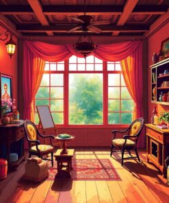 Sunlit Vintage Drawing Room Paint By Numbers