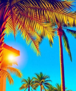 Sunlit Vintage Palm Canopy Paint By Numbers