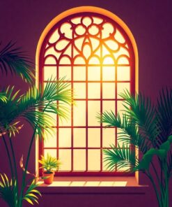 Palm Window Paint Numbers