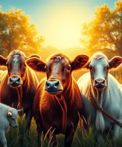 Sunlit Vintage Pasture Animals paint by numbers