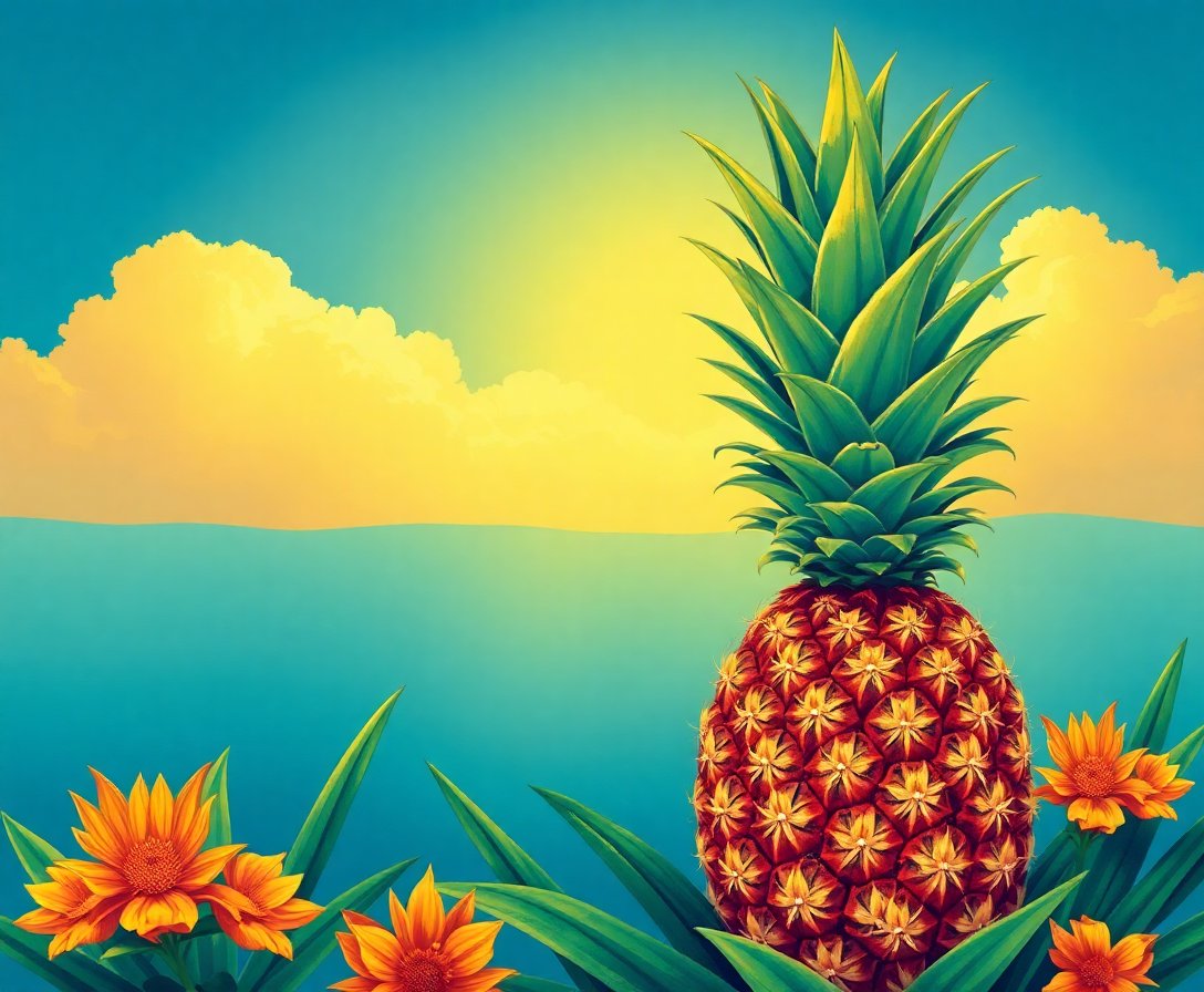sunlit-vintage-pineapple-mural-paint-by-numbers-kit