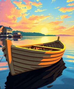 Sunlit Vintage Wooden Dinghy Paint By Numbers