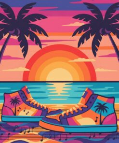 Sunset Beats Retro Sneakers Paint By Numbers